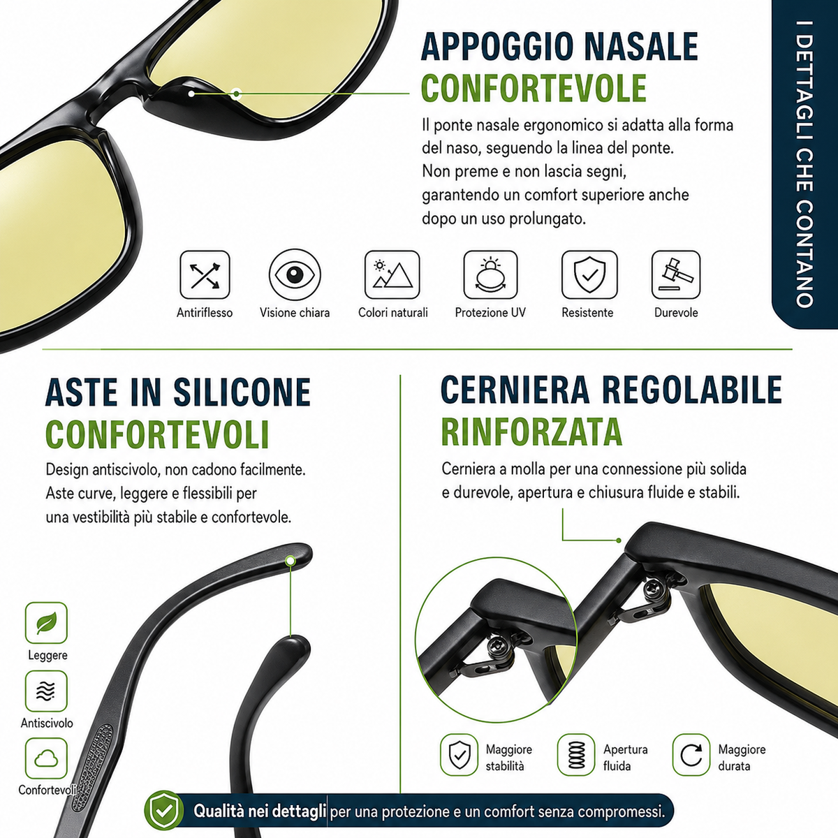 Occhiali Da Sole Fotocromatici Anti-Riflesso Luce Blu